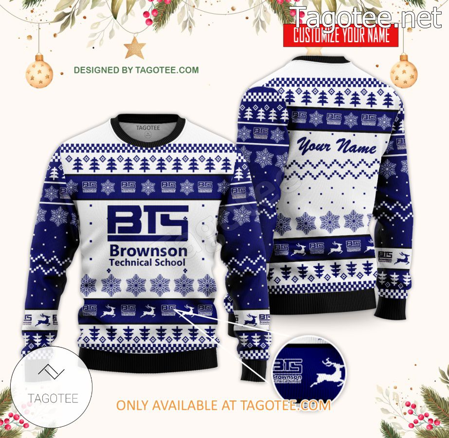 Brownson Technical School Custom Ugly Christmas Sweater - BiShop