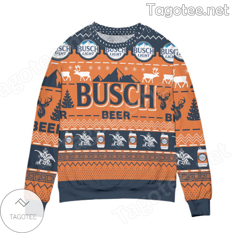 Busch Light Beer Reindeer Holiday Ugly Christmas Sweater