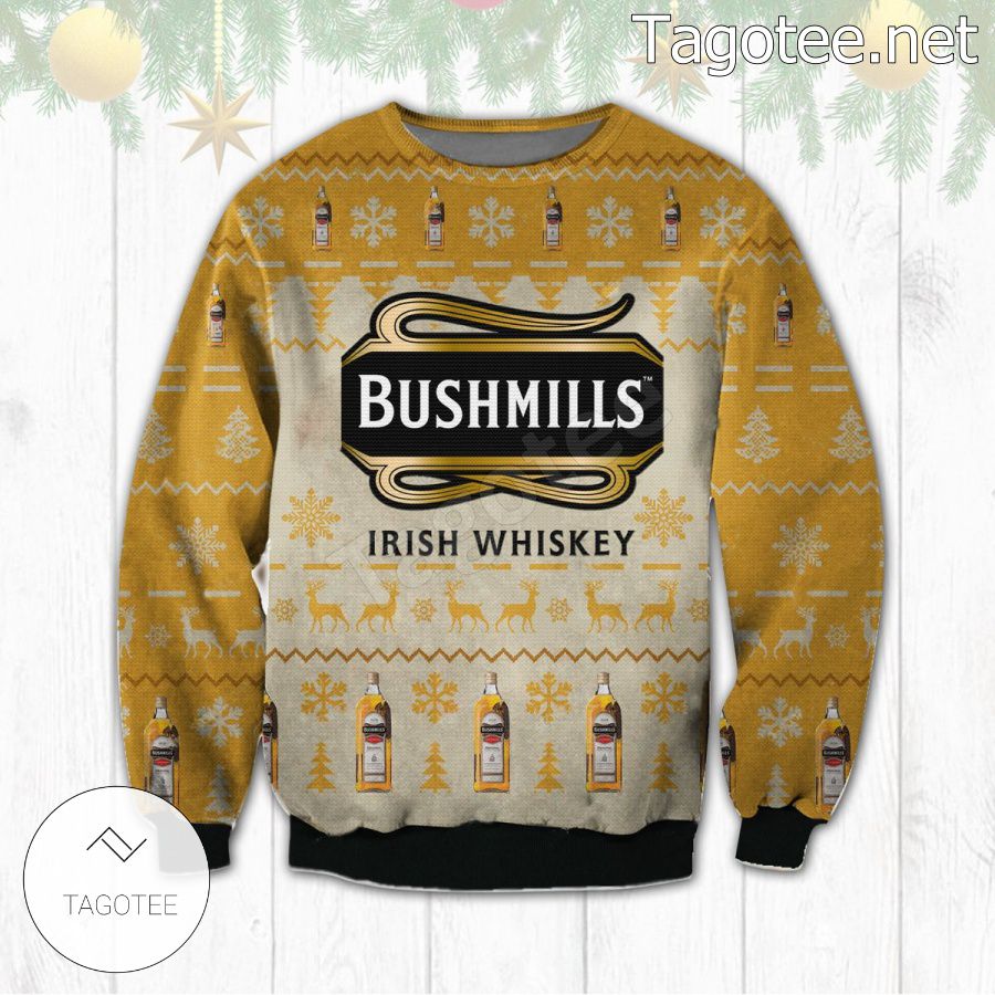 Bushmills Original Irish Whiskey Logo Holiday Ugly Christmas Sweater