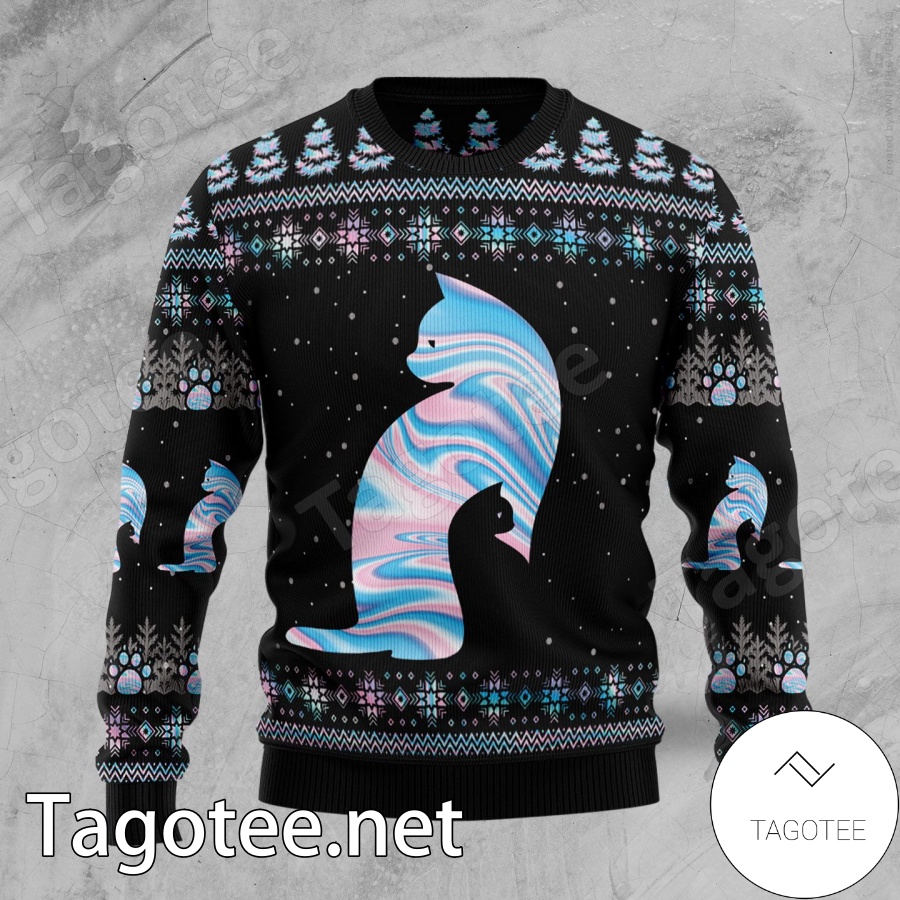 Cat Hologram Xmas Ugly Christmas Sweater