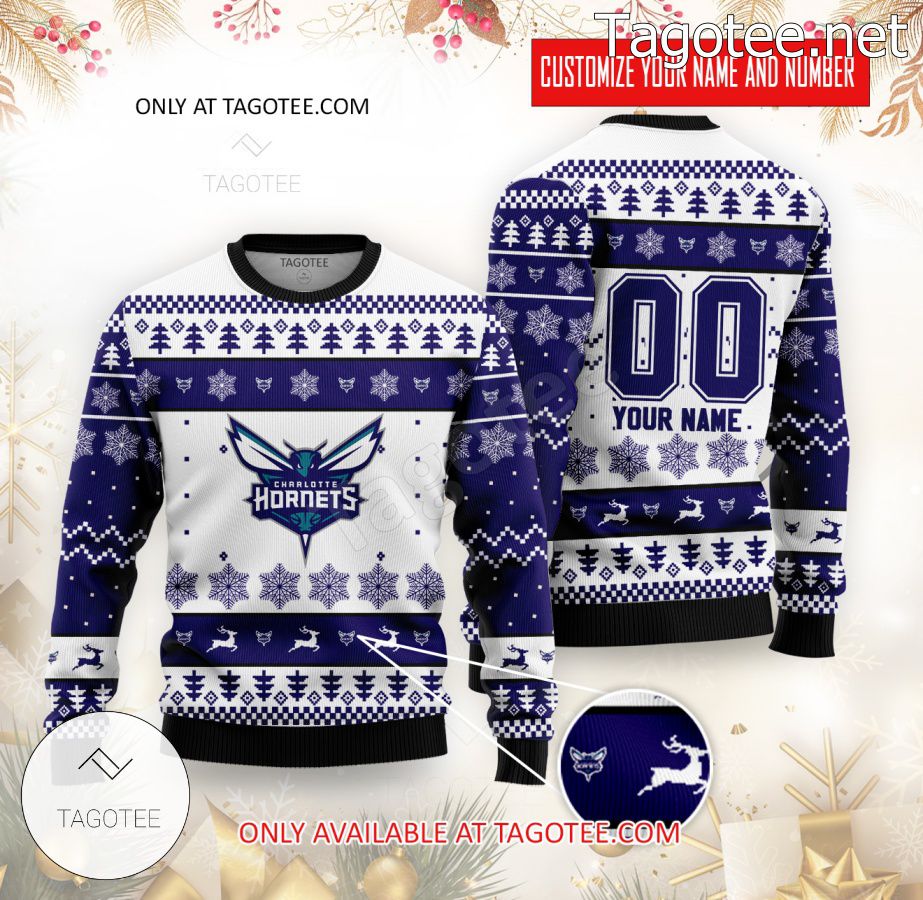 Charlotte Hornets Basketball Custom Ugly Christmas Sweater - MiuShop