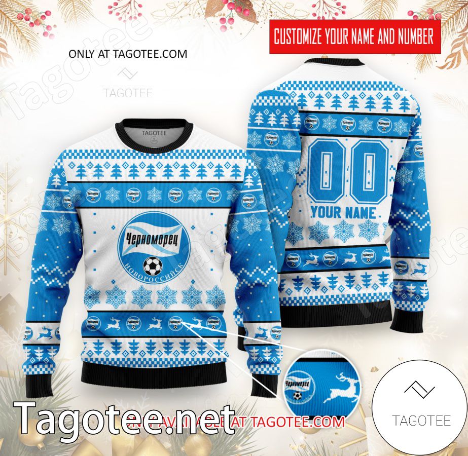 Chernomorets Novorossiysk Custom Ugly Christmas Sweater - EmonShop