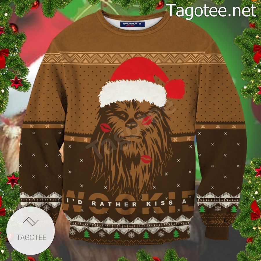 Chewbacca Star Wars Kiss A Wookiee Xmas Ugly Christmas Sweater
