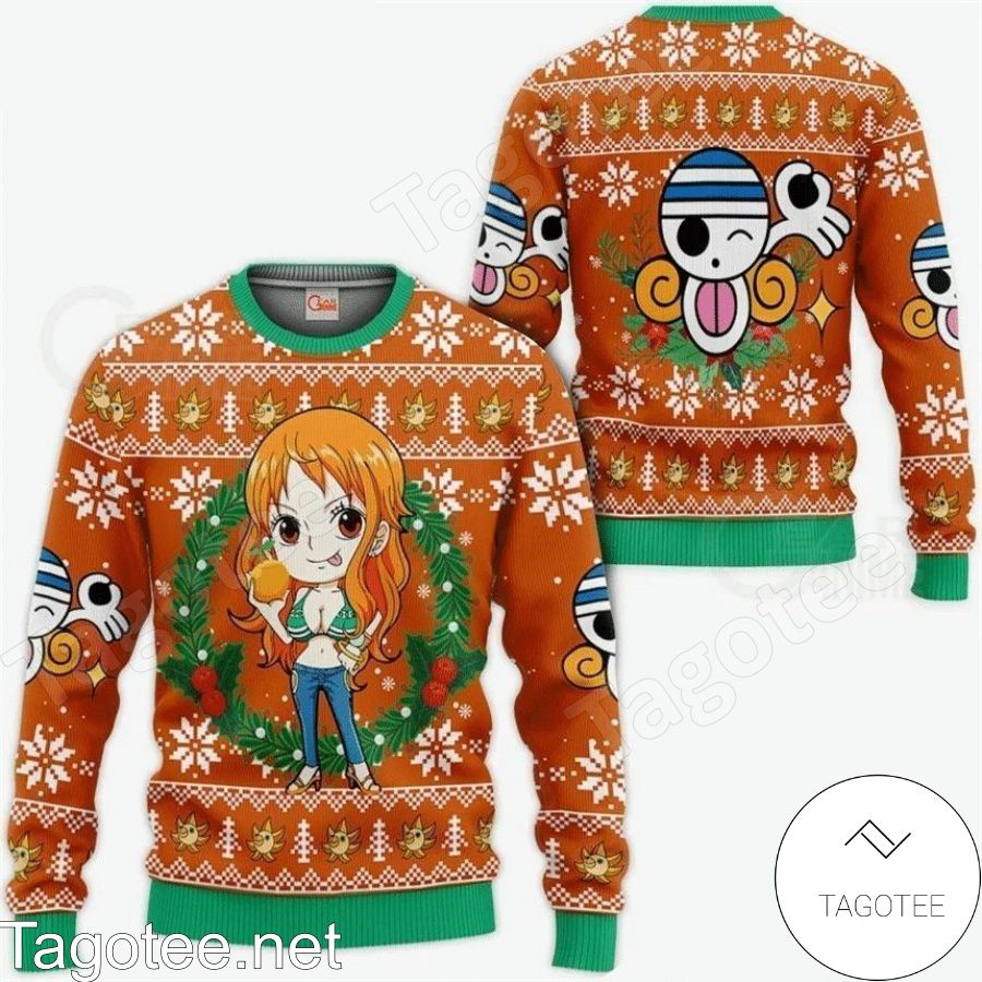 Chibi Nami One Piece Manga Anime Xmas Ugly Christmas Sweater