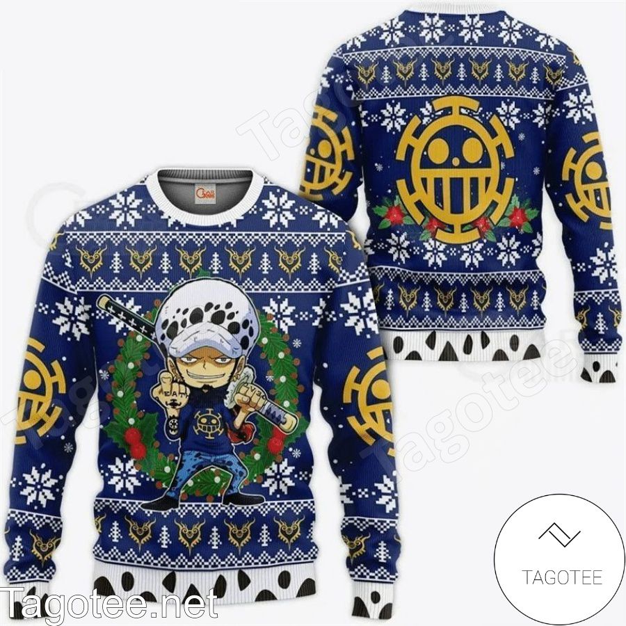 Chibi Trafalgar Law One Piece Manga Anime Xmas Ugly Christmas Sweater