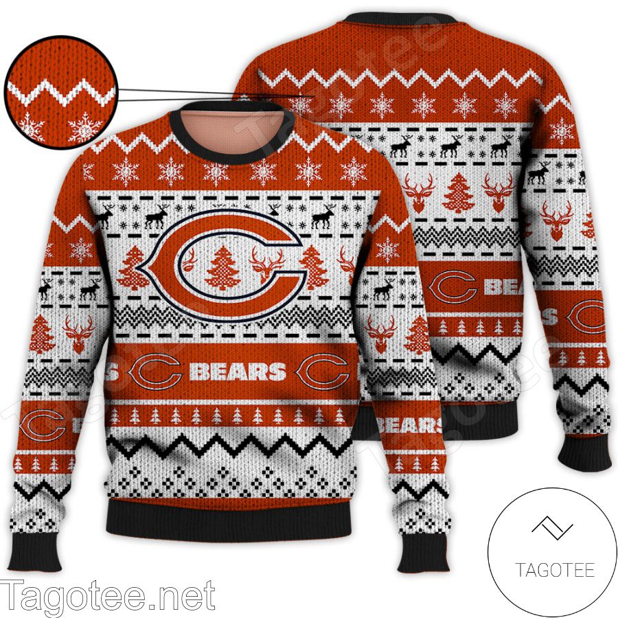 Personalized Chicago Bears Custom Name And Number Ugly Christmas Sweater 3D  Gift For Men And Women