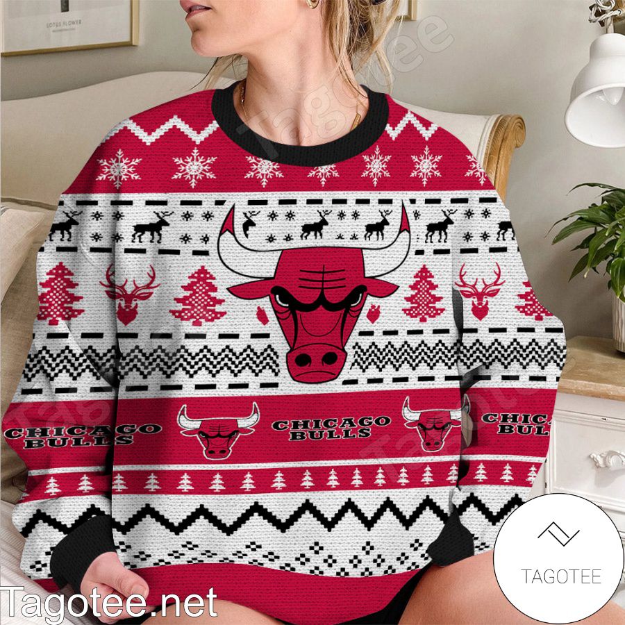 Chicago Bulls Big Logo (Women's V-Neck) NBA Ugly Sweater