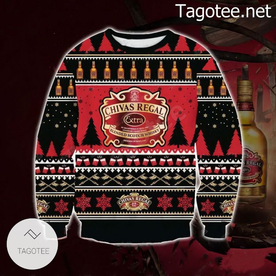 Chivas Regal Blended Scotch Whisky Holiday Ugly Christmas Sweater
