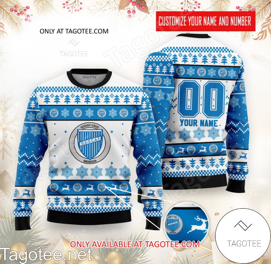 Club Deportivo Godoy Cruz Custom Ugly Christmas Sweater - BiShop