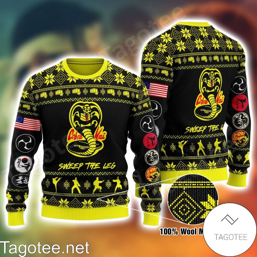 Cobra Kai Logo Sweep The Leg Ugly Christmas Sweater