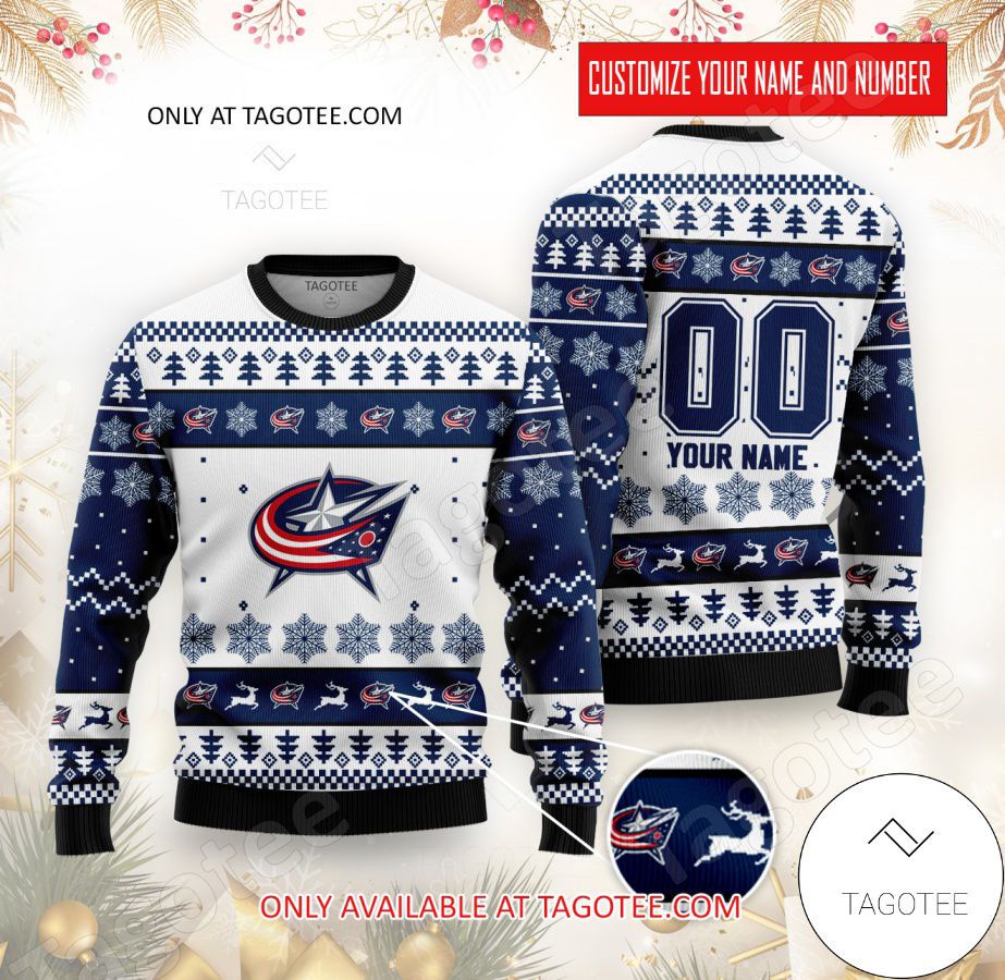 Columbus Blue Jackets Hockey Custom Ugly Christmas Sweater - EmonShop