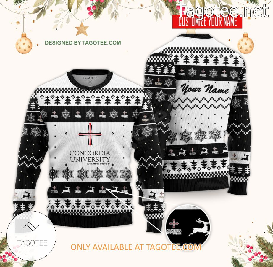 Concordia University Ann Arbor Custom Ugly Christmas Sweater - BiShop