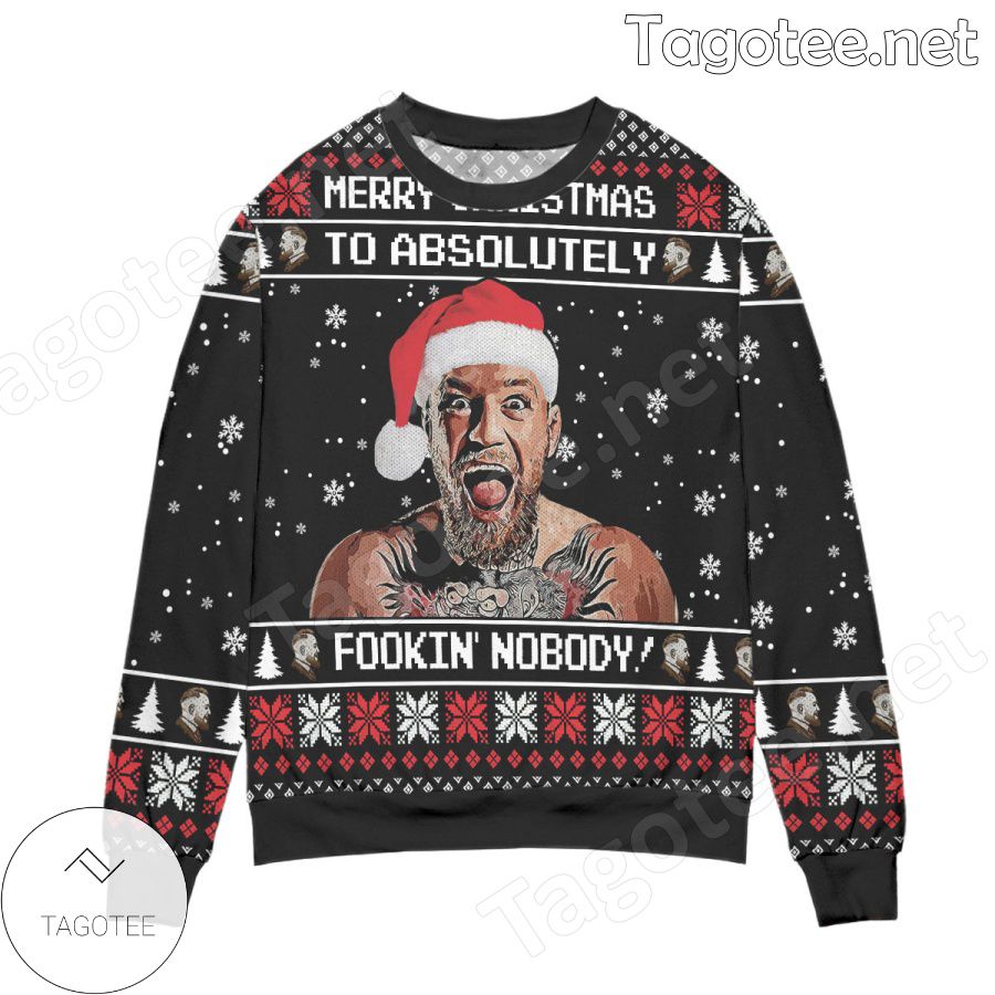 Conor McGregor Merry To Fookin' Nobody Holiday Ugly Christmas Sweater ...