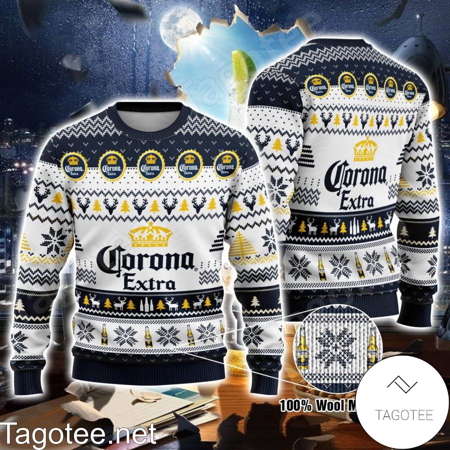 Corona Extra Beer Reindeer Ugly Christmas Sweater