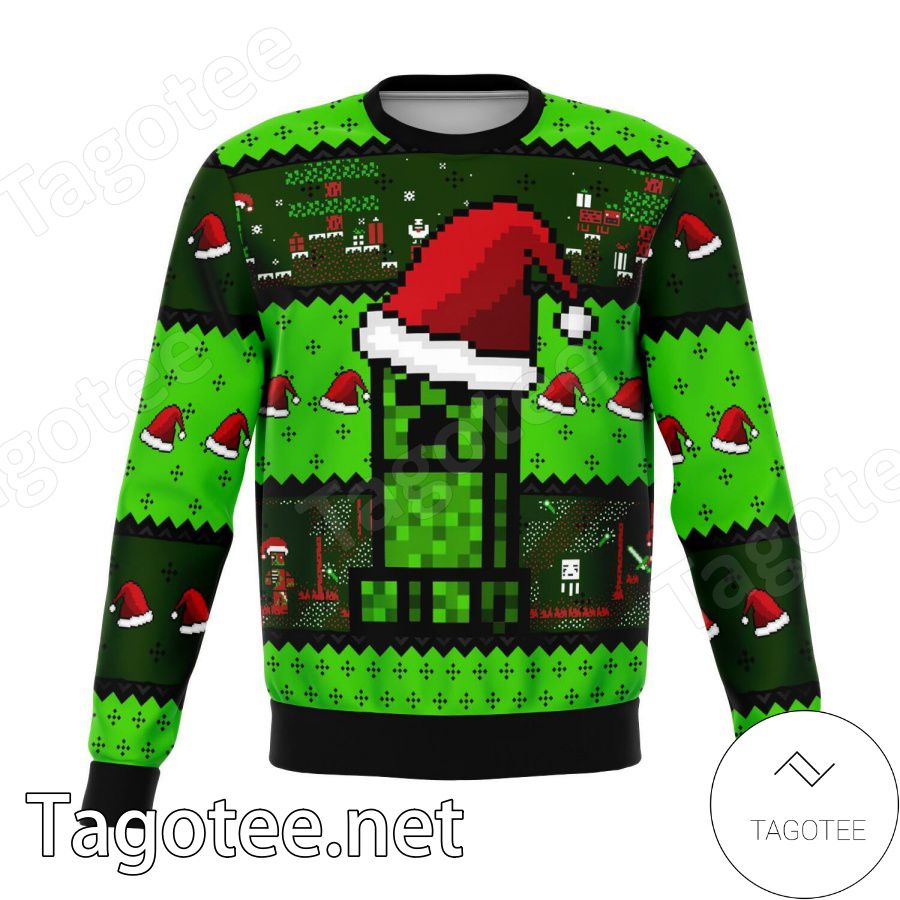Creeper Minecraft Xmas Ugly Christmas Sweater - Tagotee