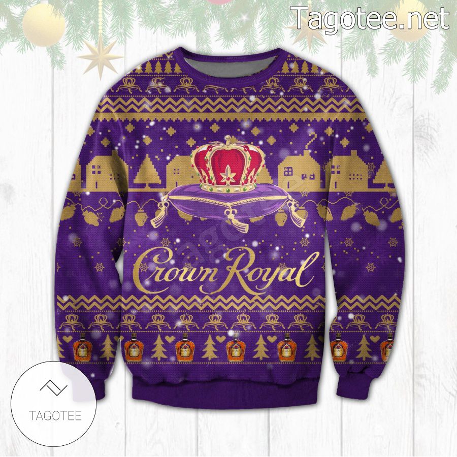 Crown Royal Purple Holiday Ugly Christmas Sweater - Tagotee