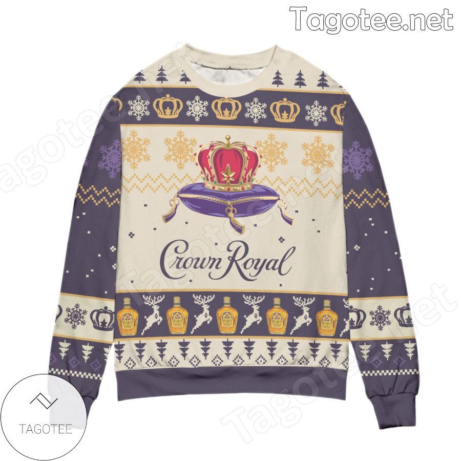 Crown Royal Reindeer & Snowflake Holiday Ugly Christmas Sweater