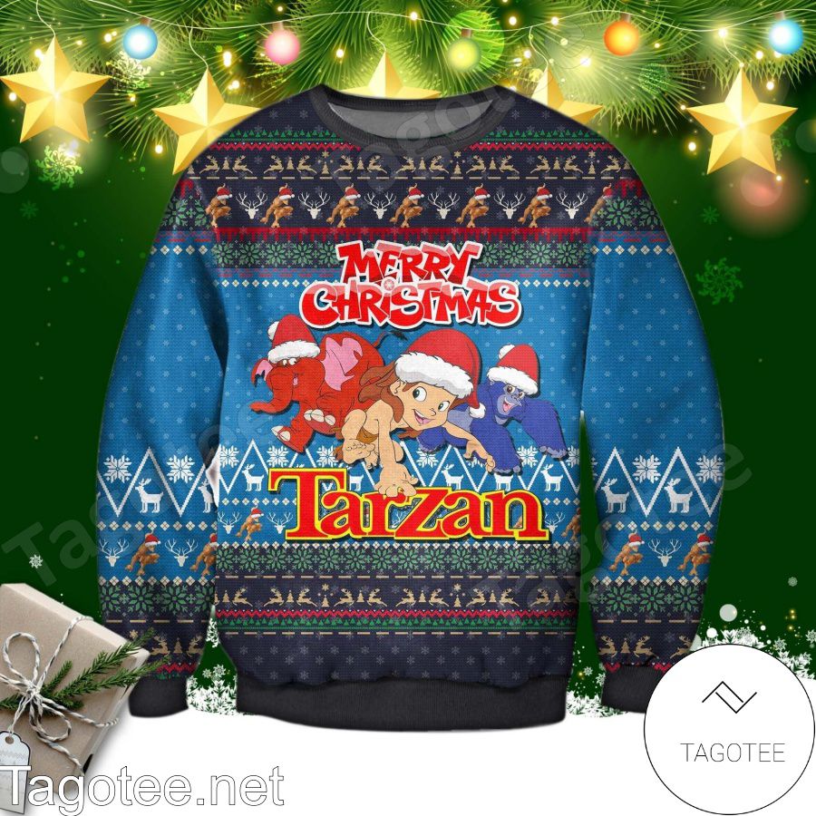 Cute Tarzan Mery Christmas Poster Ugly Christmas Sweater