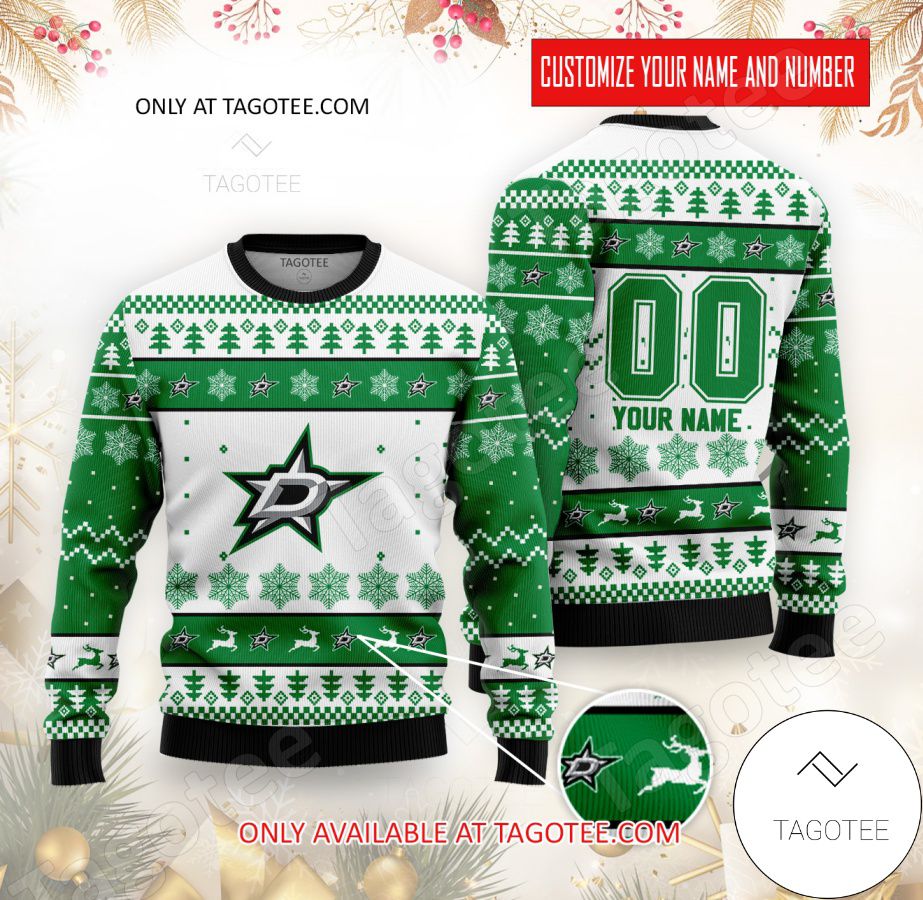 Dallas Stars Hockey Custom Ugly Christmas Sweater - EmonShop