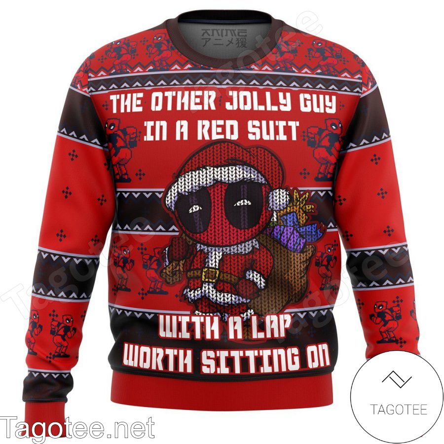 Deadpool Jolly Red Guy Dc Premium Xmas Ugly Christmas Sweater