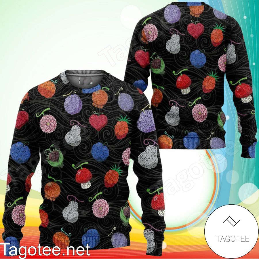 Devil Fruits One Piece Manga Anime Holiday Ugly Christmas Sweater