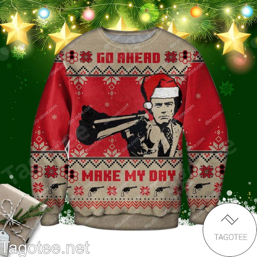 Dirty Harry Go Ahead Make My Day Ugly Christmas Sweater