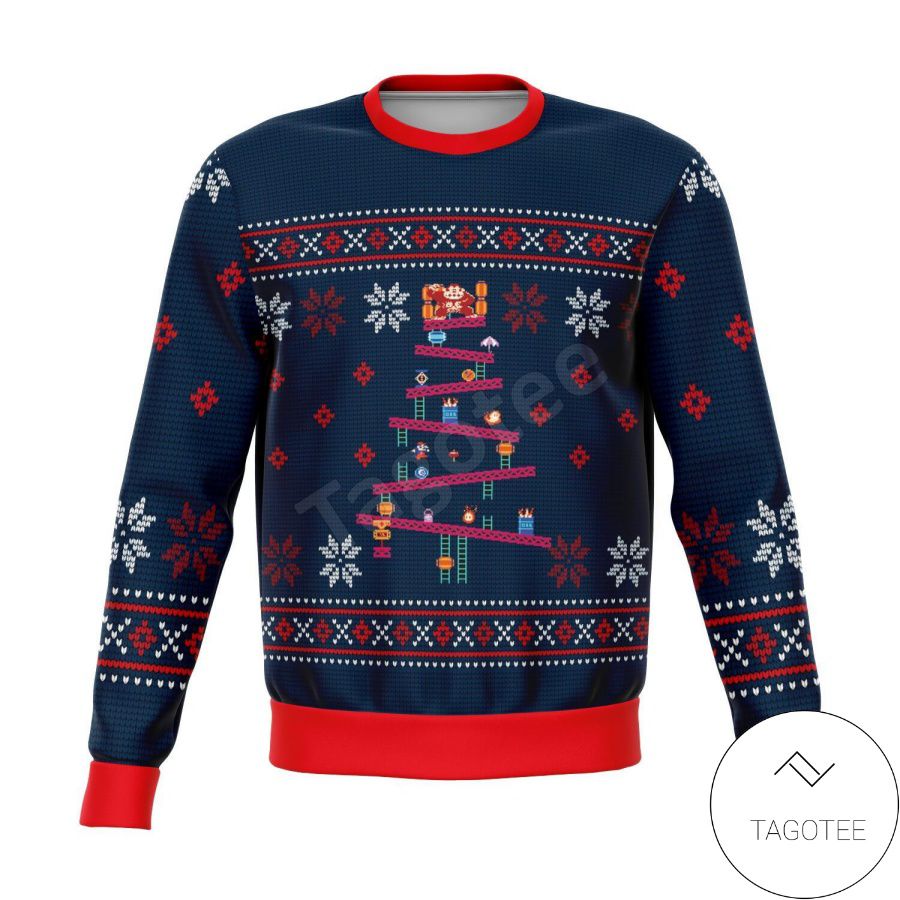 Donkey Kong Premium Game Screen Xmas Ugly Christmas Sweater