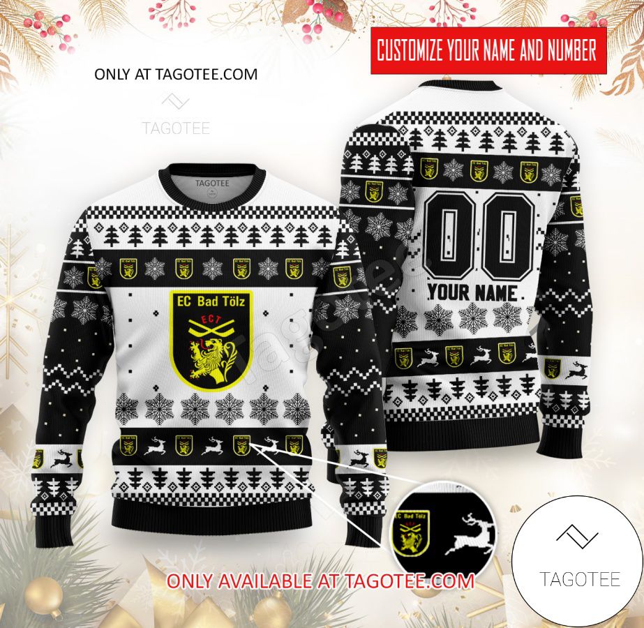 EC-Bad-Tolz Hockey Custom Ugly Christmas Sweater - EmonShop
