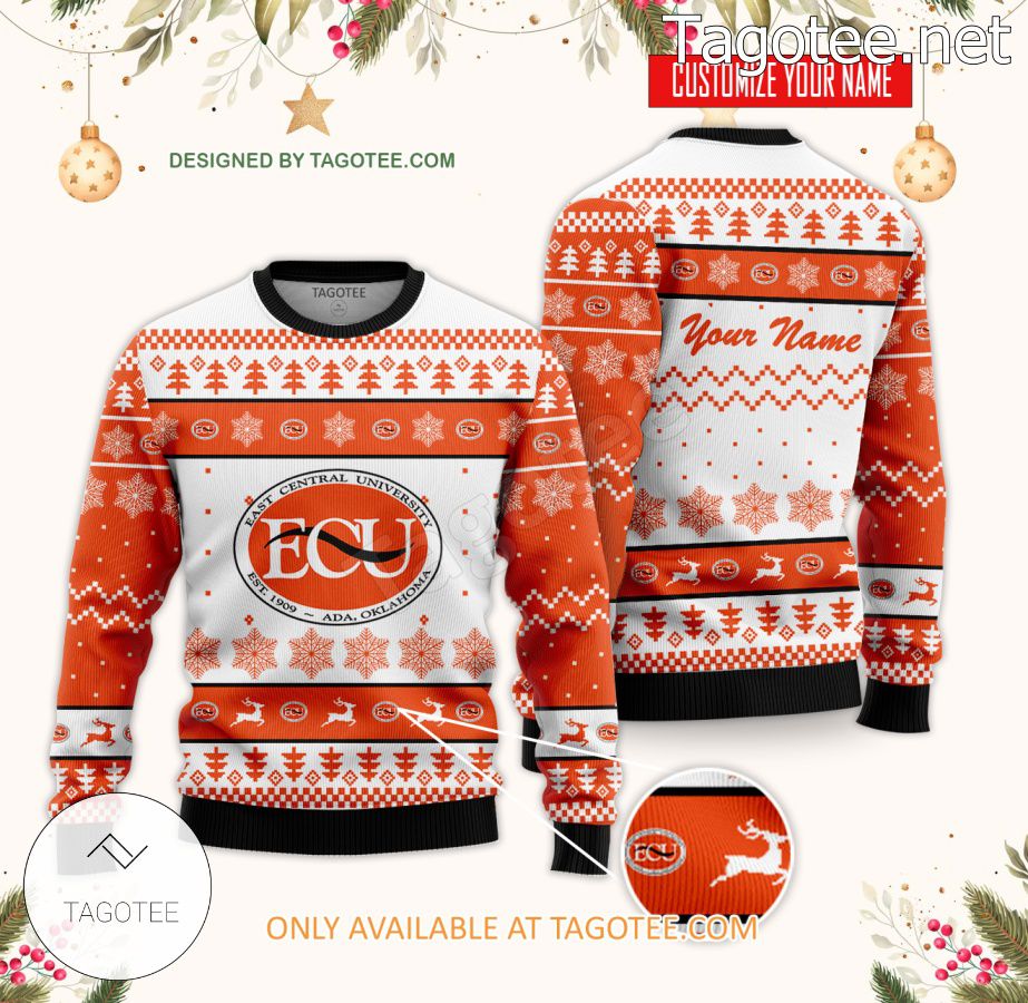 East Central University Custom Ugly Christmas Sweater - BiShop
