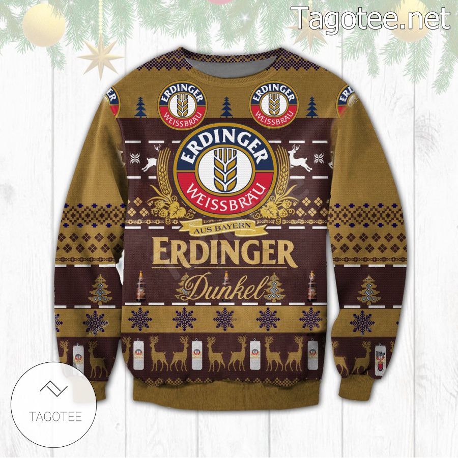 Erdinger Weissbier Logo Erdinger Weissbier Dunkel Beer Holiday Ugly Christmas Sweater