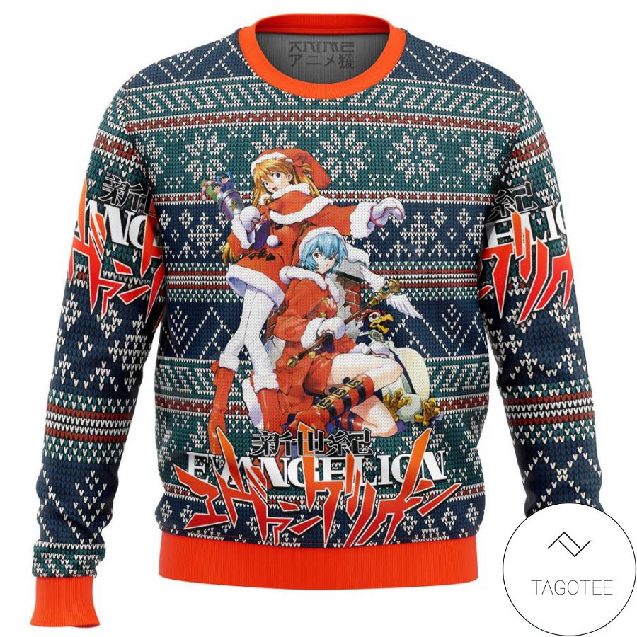 Evangelion Alt Premium Manga Anime Xmas Ugly Christmas Sweater