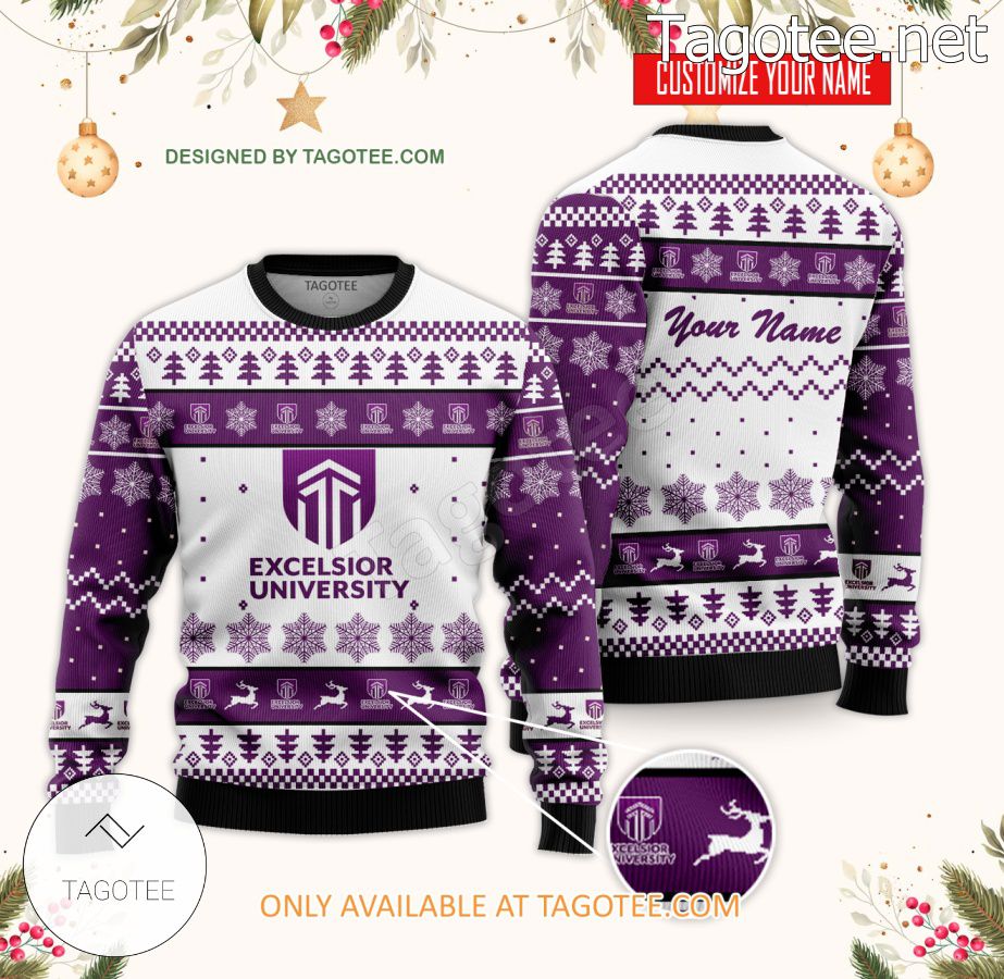 Excelsior College Custom Ugly Christmas Sweater - BiShop