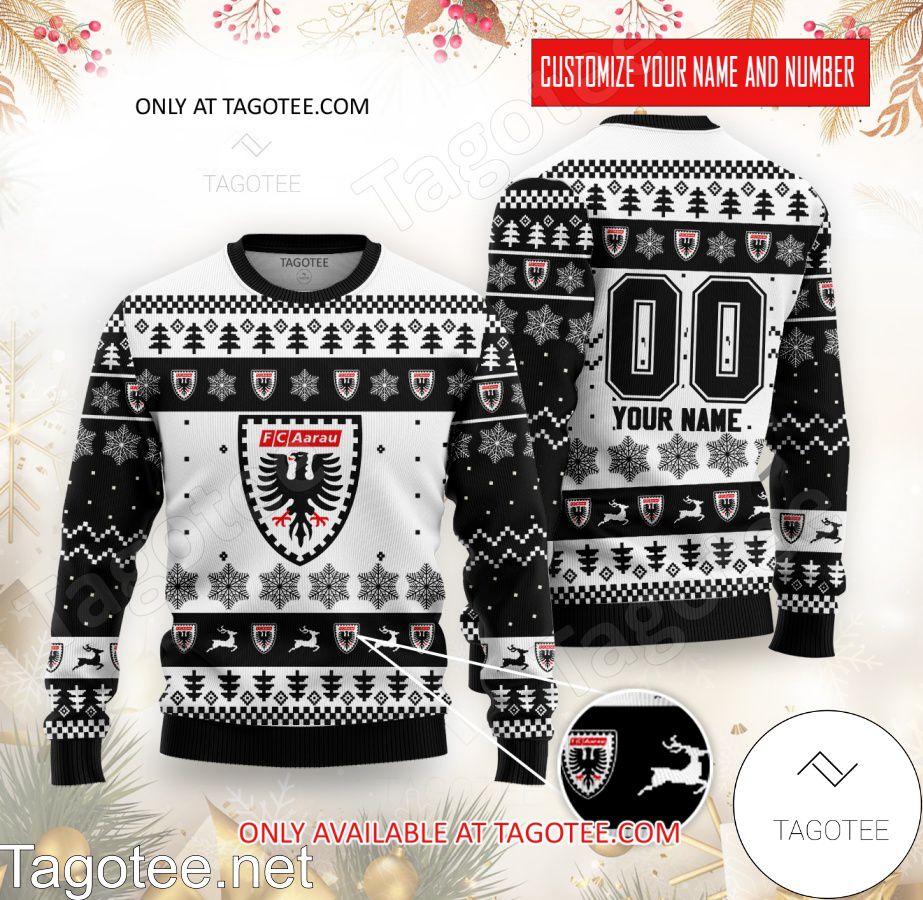 FC Aarau Custom Ugly Christmas Sweater - BiShop