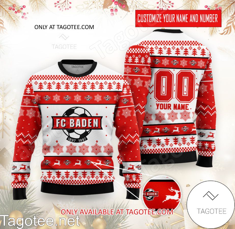FC Baden Custom Ugly Christmas Sweater - BiShop