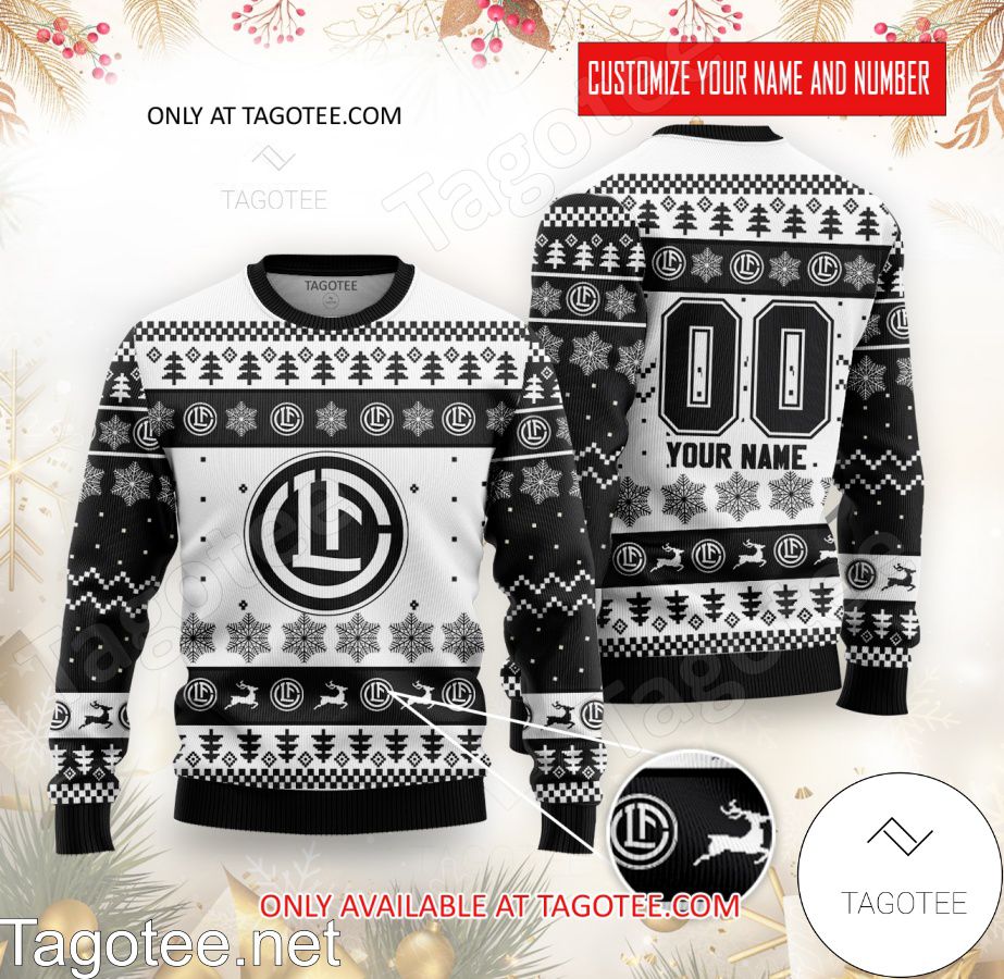 FC Lugano Custom Ugly Christmas Sweater - BiShop