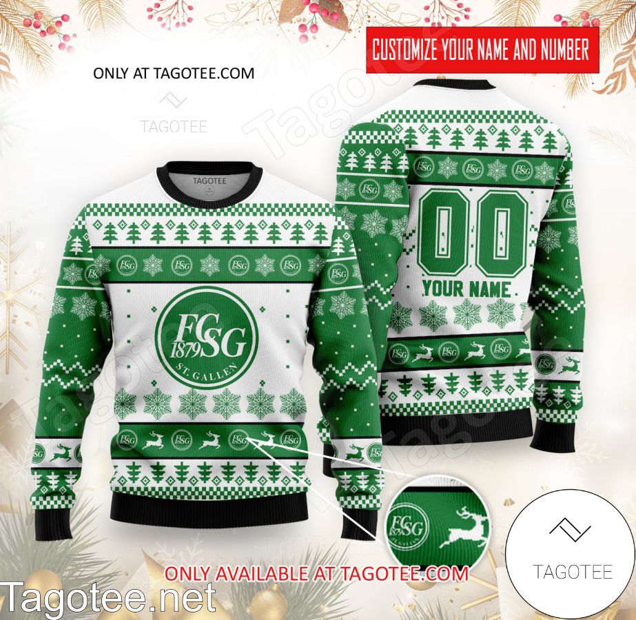FC St. Gallen Custom Ugly Christmas Sweater - BiShop