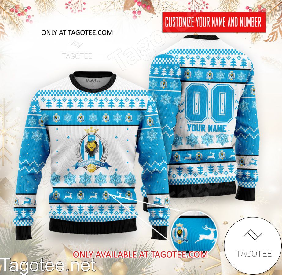 FC United Zürich Custom Ugly Christmas Sweater - BiShop