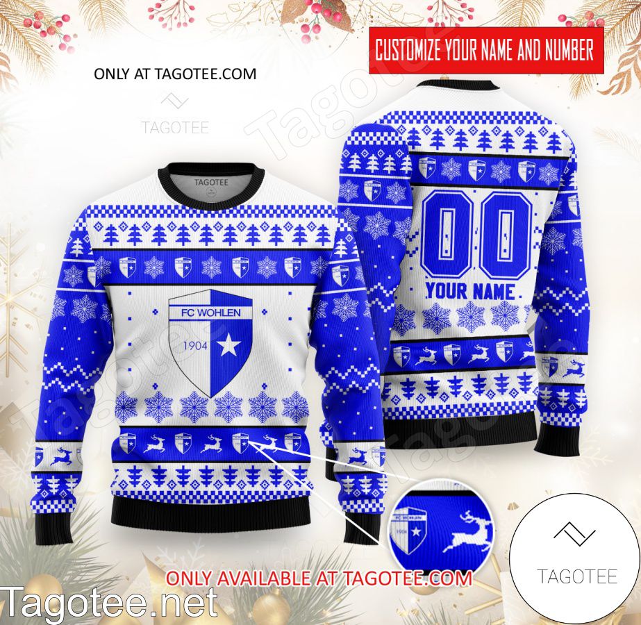 FC Wohlen Custom Ugly Christmas Sweater - BiShop