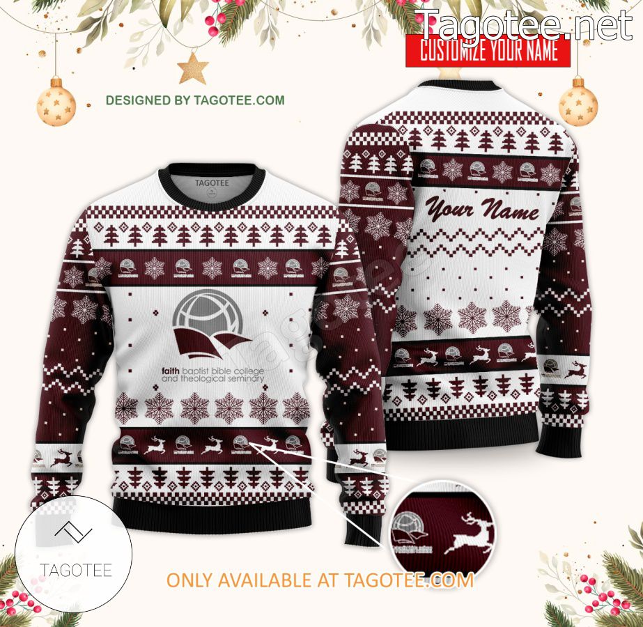 Faith Baptist Bible College and Theological Seminary Custom Ugly Christmas Sweater - BiShop