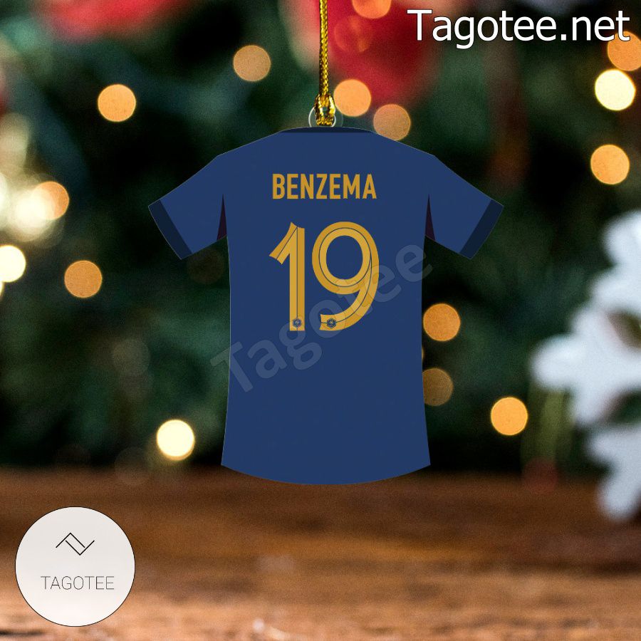 France Team Jersey - Benzema Xmas Ornament a