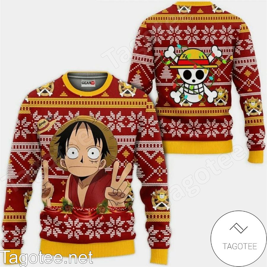 Going Merry One Piece Anime Xmas Ugly Christmas Sweater - Tagotee