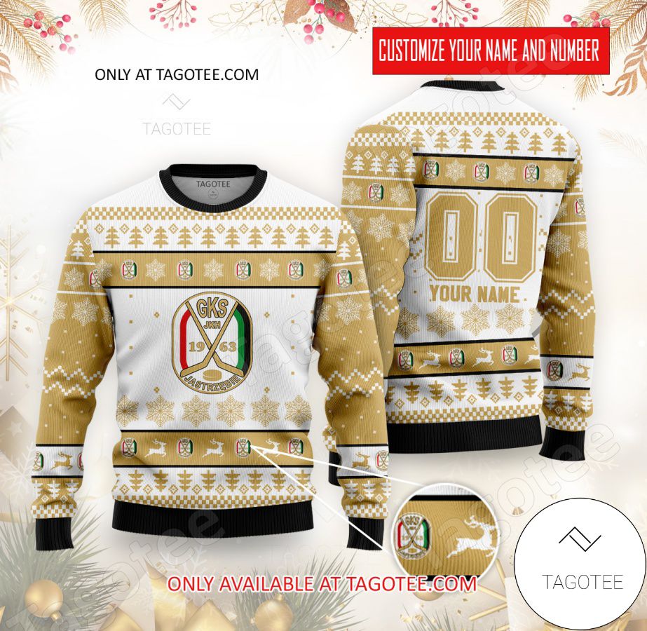 GKS Jastrzebie Hockey Custom Ugly Christmas Sweater - EmonShop