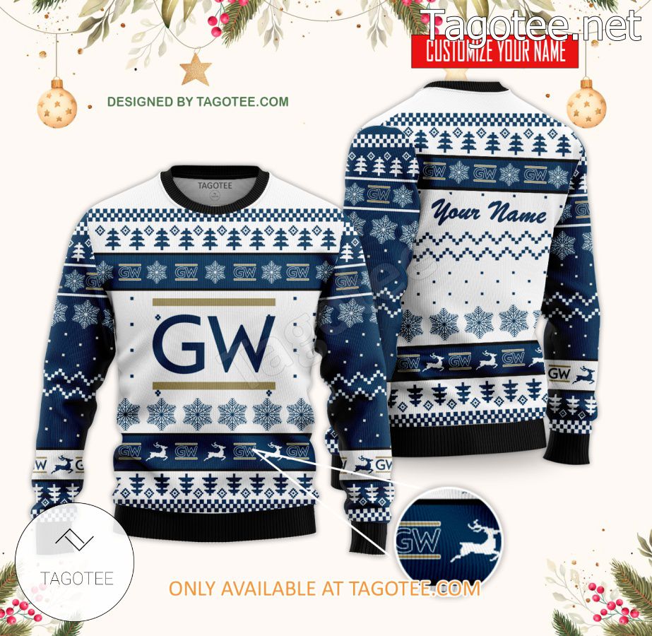 George Washington University Custom Ugly Christmas Sweater - BiShop