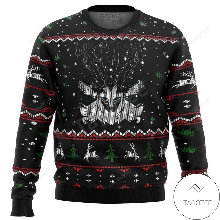 Ghibli Forest Spirit Anime Xmas Ugly Christmas Sweater