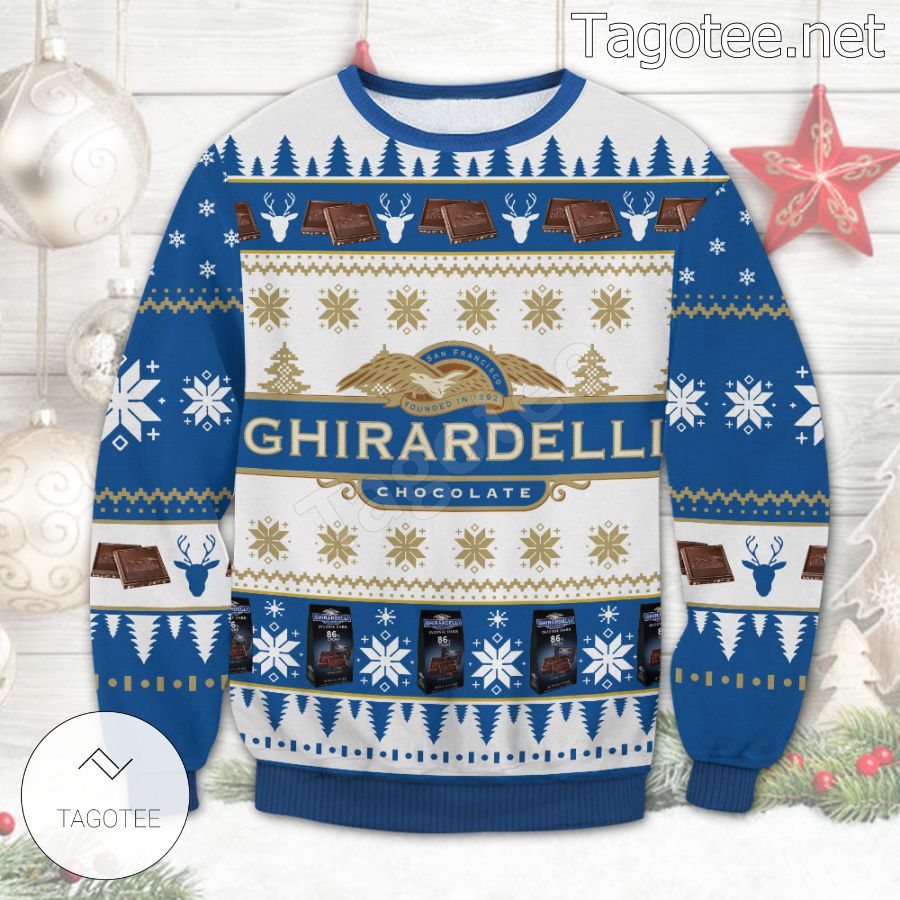 Ghirardelli Chocolate Bars Snowflake Holiday Ugly Christmas Sweater