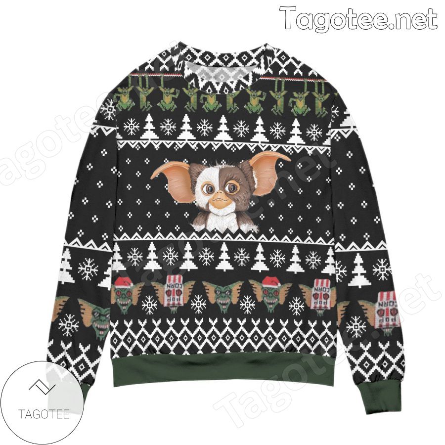 Gizmo The Gremlins Pine Tree & Snowflake Holiday Ugly Christmas Sweater