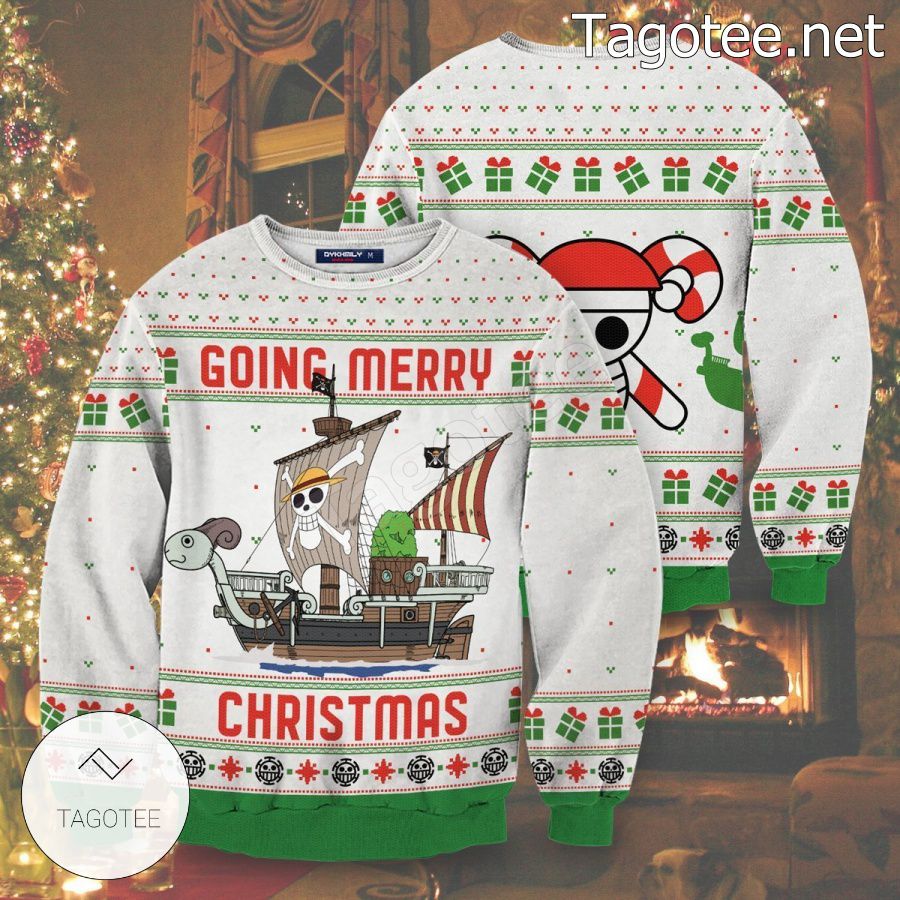 Going Merry One Piece Anime Xmas Ugly Christmas Sweater - Tagotee