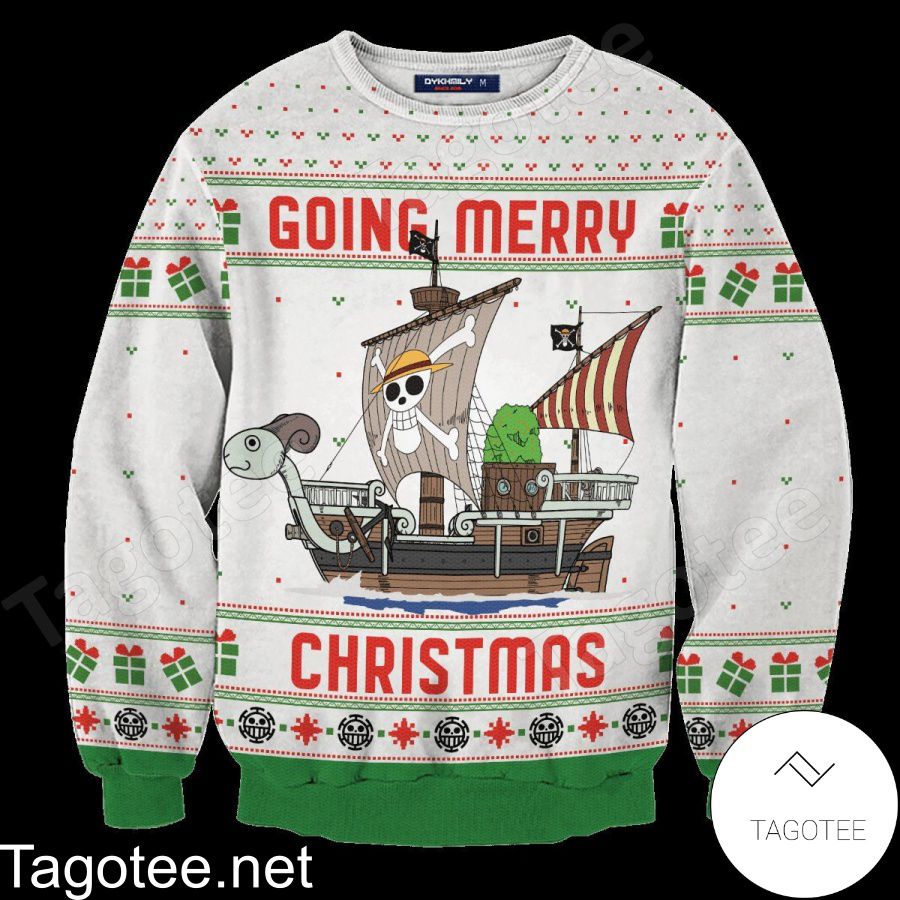 Going Merry One Piece Anime Xmas Ugly Christmas Sweater - Tagotee