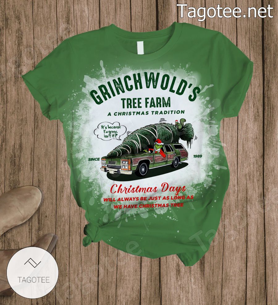 Grinch Wold's Tree Farm A Christmas Tradition Pajamas Set a
