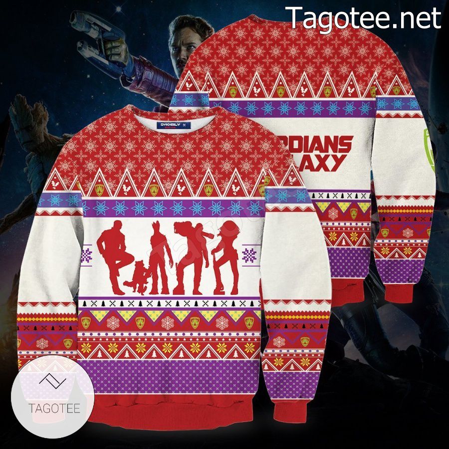 Guardians Of The Galaxy Silhouette Xmas Ugly Christmas Sweater - Tagotee